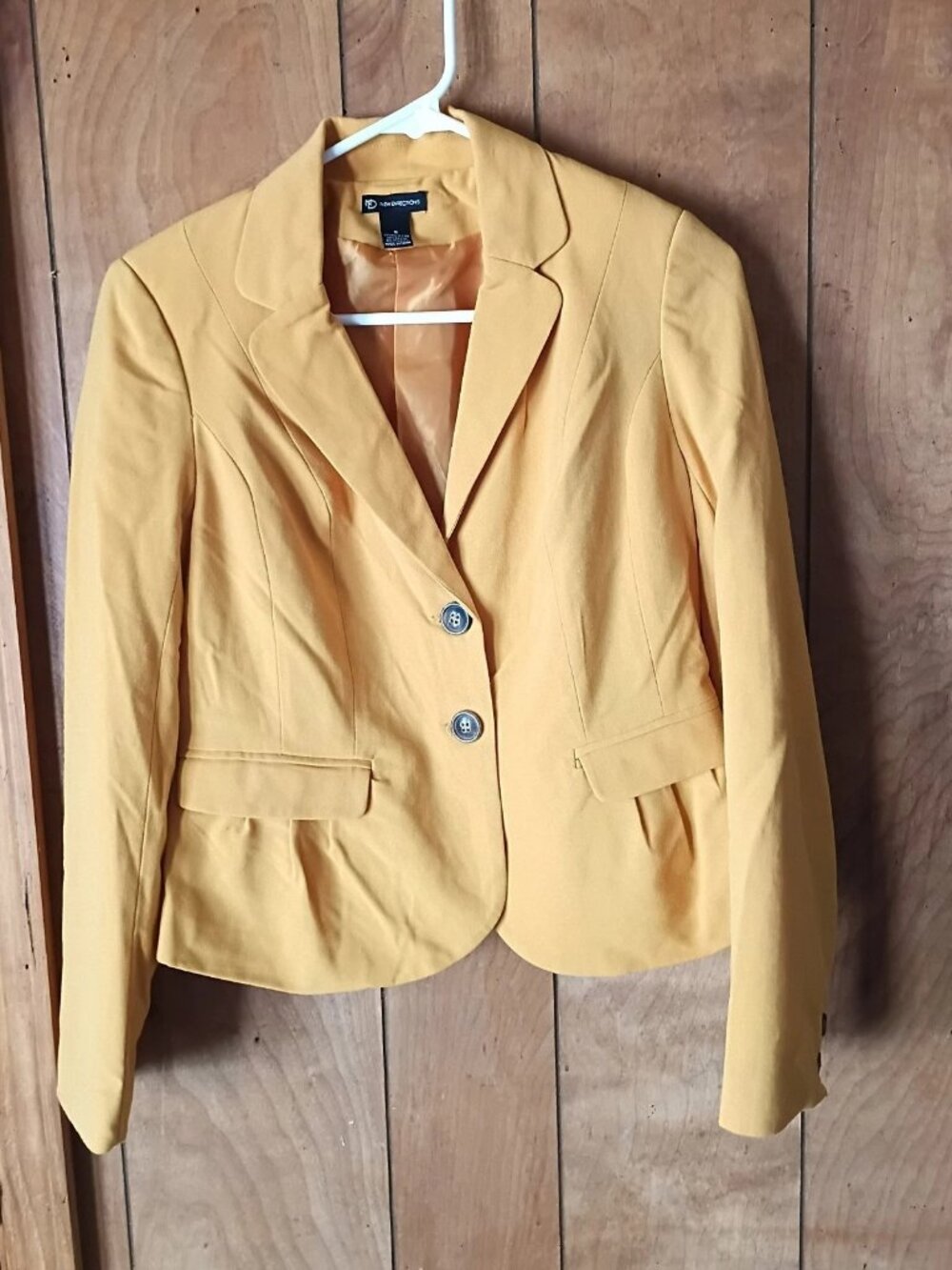 New Directions Yellow Blazer Women’s Size Small Stretch Career Jacket
